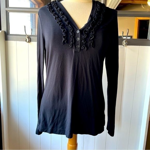 MARVIN RICHARD Women’s Long Sleeve Black Top, Size Medium, #81 - Picture 1 of 7